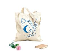 AILOONG Cotton Canvas Shoulder Bags Crescent Line Flower Logo Image 340g/m² thick fabric Uses as a tool bag