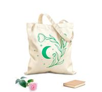 AILOONG Cotton Canvas Shoulder Bags Crescent Line Flower Logo Image 340g/m² thick fabric Uses as a tool bag
