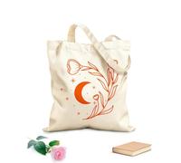 AILOONG Cotton Canvas Shoulder Bags Crescent Line Flower Logo Image 340g/m² thick fabric Uses as a tool bag