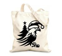 AILOONG Cotton Canvas Shoulder Bags Eagle Santa 12 oz thick fabric Uses as a tool bag 31x36cm Medium