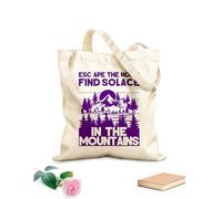 AILOONG Cotton Canvas Shoulder Bags Escape The Noise Find Solace In Mountains 340g/m² thick fabric Uses as a tool bag