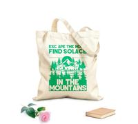 AILOONG Cotton Canvas Shoulder Bags Escape The Noise Find Solace In Mountains 340g/m² thick fabric Uses as a tool bag