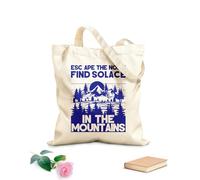 AILOONG Cotton Canvas Shoulder Bags Escape The Noise Find Solace In Mountains 340g/m² thick fabric Uses as a tool bag