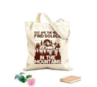 AILOONG Cotton Canvas Shoulder Bags Escape The Noise Find Solace In Mountains 340g/m² thick fabric Uses as a tool bag