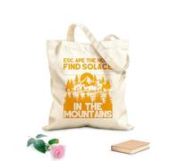 AILOONG Cotton Canvas Shoulder Bags Escape The Noise Find Solace In Mountains 340g/m² thick fabric Uses as a tool bag