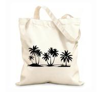 AILOONG Cotton Canvas Shoulder Bags Exotic Coconut Tree Silhouette 12 oz thick fabric Uses as a tool bag 31x36cm Medium