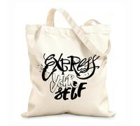 AILOONG Cotton Canvas Shoulder Bags Express Yourself Believe And Do 12 oz thick fabric Uses as a tool bag 31x36cm Medium