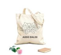 AILOONG Cotton Canvas Shoulder Bags From Audio Or Music Icons In Chat Bubbles 12 oz thick fabric Uses as a tool bag 25x30cm Small