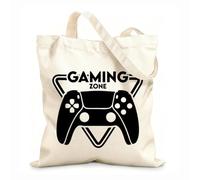 AILOONG Cotton Canvas Shoulder Bags Gaming Logo With Console Zone 12 oz thick fabric Uses as a tool bag 35x40cm Large