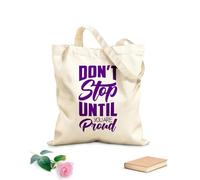 AILOONG Cotton Canvas Shoulder Bags Gym Quotes Don'T Stop Until You Are Proud 340g/m² thick fabric Uses as a tool bag