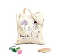 AILOONG Cotton Canvas Shoulder Bags Hand Drawn Flower Collection 340g/m² thick fabric Uses as a tool bag