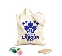 AILOONG Cotton Canvas Shoulder Bags Happy Canadian Labor Day With Canada Leaf 340g/m² thick fabric Uses as a tool bag
