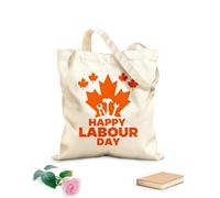 AILOONG Cotton Canvas Shoulder Bags Happy Canadian Labor Day With Canada Leaf 340g/m² thick fabric Uses as a tool bag