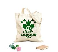 AILOONG Cotton Canvas Shoulder Bags Happy Canadian Labor Day With Canada Leaf 340g/m² thick fabric Uses as a tool bag