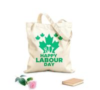 AILOONG Cotton Canvas Shoulder Bags Happy Canadian Labor Day With Canada Leaf 340g/m² thick fabric Uses as a tool bag