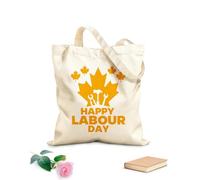 AILOONG Cotton Canvas Shoulder Bags Happy Canadian Labor Day With Canada Leaf 340g/m² thick fabric Uses as a tool bag