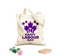 AILOONG Cotton Canvas Shoulder Bags Happy Canadian Labor Day With Canada Leaf 340g/m² thick fabric Uses as a tool bag