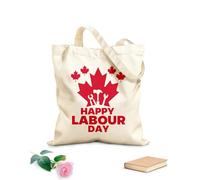 AILOONG Cotton Canvas Shoulder Bags Happy Canadian Labor Day With Canada Leaf 340g/m² thick fabric Uses as a tool bag