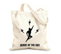 AILOONG Cotton Canvas Shoulder Bags Hero Logo Creative Simple 12 oz thick fabric Uses as a tool bag 31x36cm Medium