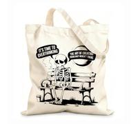 AILOONG Cotton Canvas Shoulder Bags It'S Time To Overthinking The Art Of Creating Problems That Weren'T There 12 oz thick fabric Uses as a tool bag 35x40cm Large