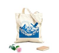 AILOONG Cotton Canvas Shoulder Bags Majestic Mountain Landscape With Soaring Eagle 340g/m² thick fabric Uses as a tool bag