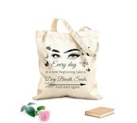AILOONG Cotton Canvas Shoulder Bags Motivational Quotes Every Day is a New Beginning 340g/m² thick fabric Uses as a tool bag