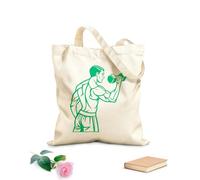 AILOONG Cotton Canvas Shoulder Bags Muscular Man Lifting Dumbbell 340g/m² thick fabric Uses as a tool bag