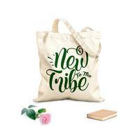 AILOONG Cotton Canvas Shoulder Bags Pregnancy Quotes New To The Tribe 340g/m² thick fabric Uses as a tool bag