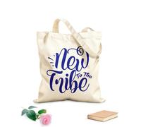 AILOONG Cotton Canvas Shoulder Bags Pregnancy Quotes New To The Tribe 340g/m² thick fabric Uses as a tool bag