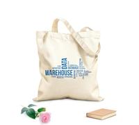 AILOONG Cotton Canvas Shoulder Bags Word Cloud Data Warehouse 340g/m² thick fabric Uses as a tool bag