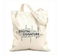 AILOONG Cotton Canvas Shoulder Bags Word Cloud Digital Signature 12 oz thick fabric Uses as a tool bag 31x36cm Medium