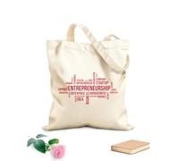 AILOONG Cotton Canvas Shoulder Bags Word Cloud Entrepreneurship 340g/m² thick fabric Uses as a tool bag