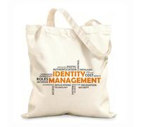 AILOONG Cotton Canvas Shoulder Bags Word Cloud Identity Management 12 oz thick fabric Uses as a tool bag 35x40cm Large