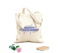 AILOONG Cotton Canvas Shoulder Bags Word Cloud Identity Management 340g/m² thick fabric Uses as a tool bag