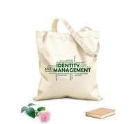 AILOONG Cotton Canvas Shoulder Bags Word Cloud Identity Management 340g/m² thick fabric Uses as a tool bag