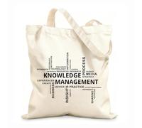 AILOONG Cotton Canvas Shoulder Bags Word Cloud Knowledge Management 12 oz thick fabric Uses as a tool bag 31x36cm Medium