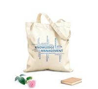 AILOONG Cotton Canvas Shoulder Bags Word Cloud Knowledge Management 340g/m² thick fabric Uses as a tool bag