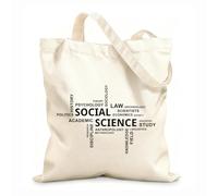 AILOONG Cotton Canvas Shoulder Bags Word Cloud Social Science 12 oz thick fabric Uses as a tool bag 31x36cm Medium