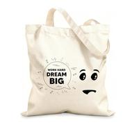 AILOONG Cotton Canvas Shoulder Bags Work Hard Dream Big Motivation Quote Motivational 12 oz thick fabric Uses as a tool bag 25x30cm Small