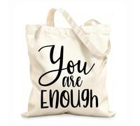 AILOONG Cotton Canvas Shoulder Bags You Are Enough Inspirational Quotes 12 oz thick fabric Uses as a tool bag 35x40cm Large