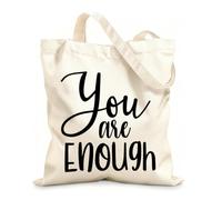 AILOONG Cotton Canvas Shoulder Bags You Are Enough Inspirational Quotes 12 oz thick fabric Uses as a tool bag 25x30cm Small
