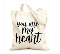 AILOONG Cotton Canvas Shoulder Bags You Are My Heart Inspirational Quotes 12 oz thick fabric Uses as a tool bag 25x30cm Small