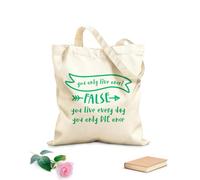 AILOONG Cotton Canvas Shoulder Bags You Only Live Once Inspirational Quotes 340g/m² thick fabric Uses as a tool bag