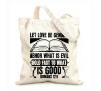 AILOONG Cotton Canvas Women's Bags 12 oz thick fabric bible verses quotes Skin-friendly material 35x40cm Large