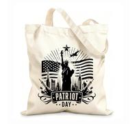 AILOONG Cotton Canvas Women's Bags 12 oz thick fabric patriot day silhouette patriot day september 11 we will never forget Skin-friendly material 35x40cm Large