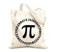 AILOONG Cotton Canvas Women's Bags 12 oz thick fabric pi symbol and 3.14 digit's mathematical constant round math happy pi day Skin-friendly material 35x40cm Large