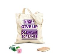 AILOONG Cotton Canvas Women's Bags 340g/m² thick fabric never give up on your dreams quotes motivational typography quotes Skin-friendly material