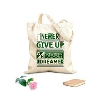 AILOONG Cotton Canvas Women's Bags 340g/m² thick fabric never give up on your dreams quotes motivational typography quotes Skin-friendly material