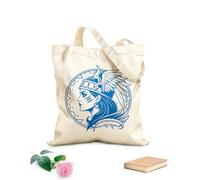 AILOONG Cotton Canvas Women's Bags 340g/m² thick fabric norse valkyrie profile with winged helmet and raven wings Skin-friendly material