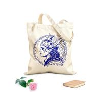 AILOONG Cotton Canvas Women's Bags 340g/m² thick fabric norse valkyrie profile with winged helmet and raven wings Skin-friendly material